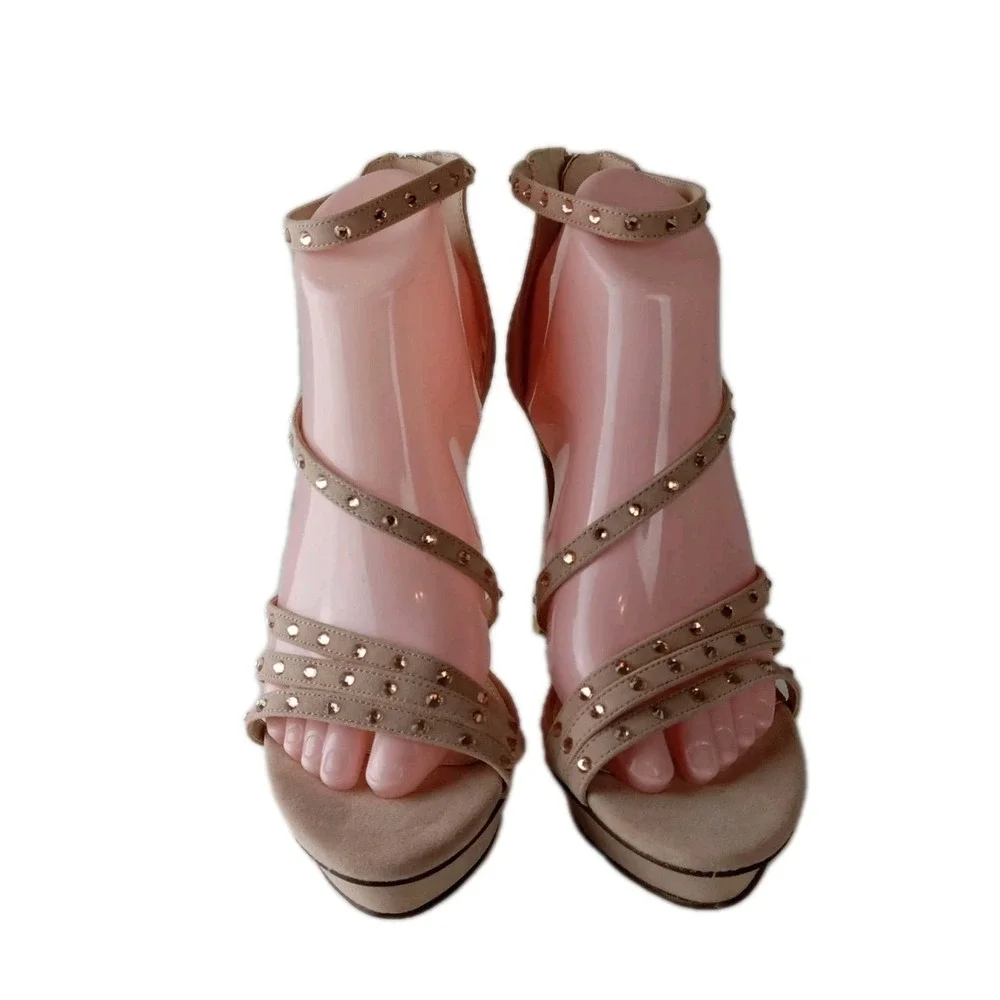 Pelle Moda Neela Platform Sandal, Blush Kid Suede, Women Size 9.5, NEW   $165
